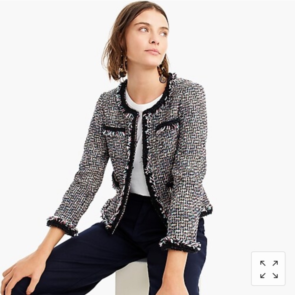 J Crew metallic tweed jacket , size 16, NWT